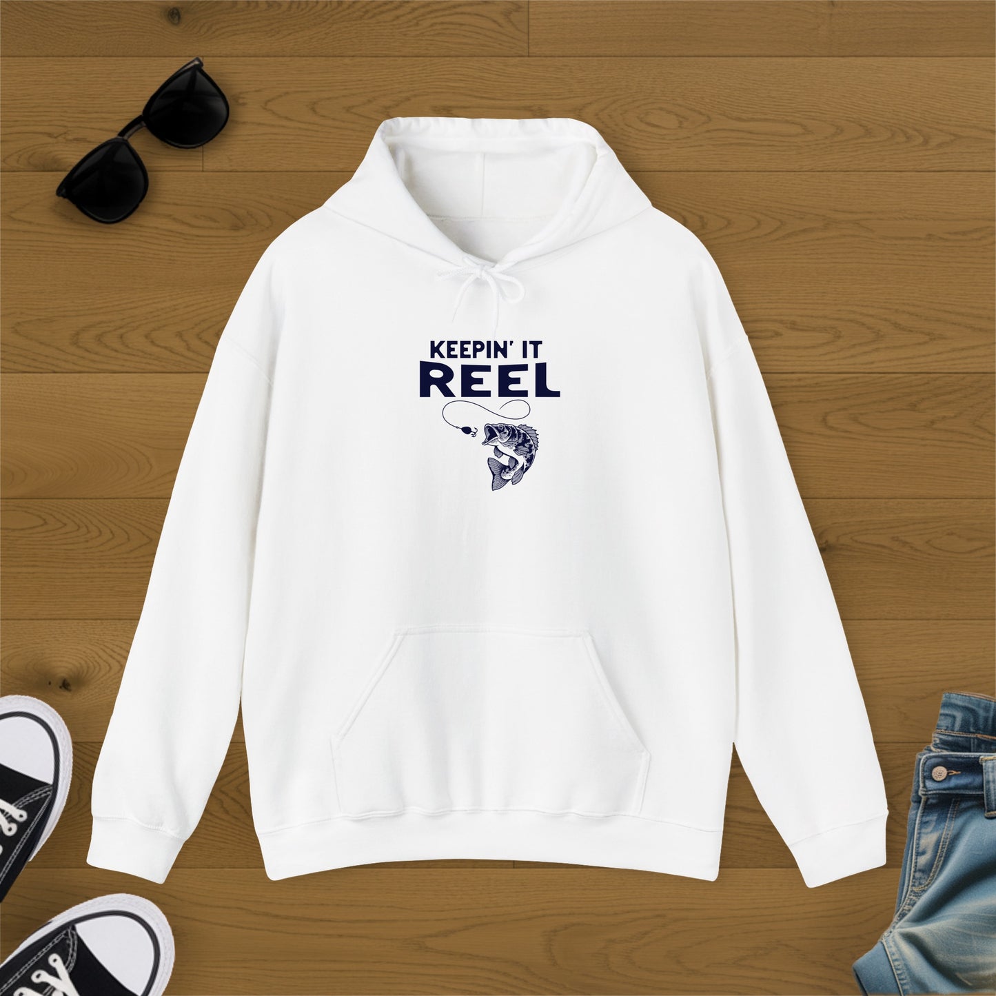 Keepin' It Reel Graphic White Hoodie product type